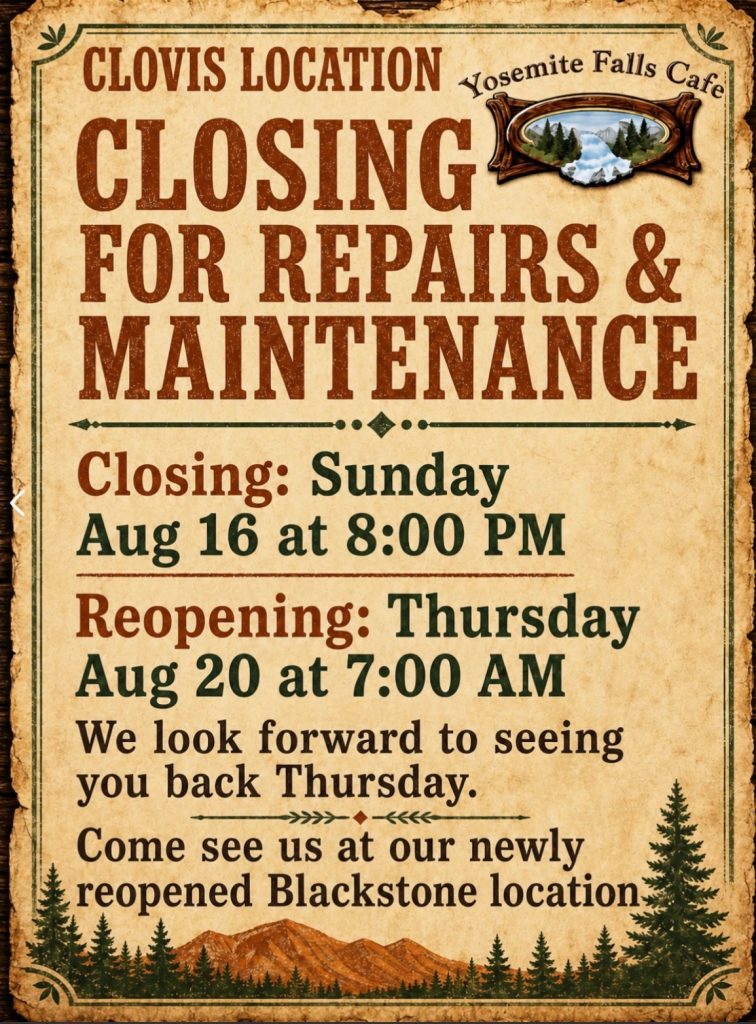 Clovis Closed for Maintenance