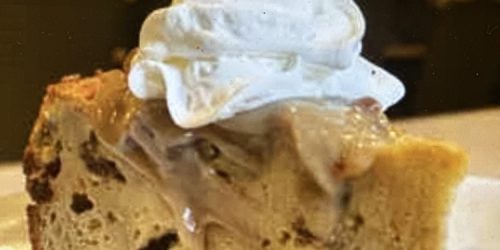 Bread Pudding with Whipped Cream